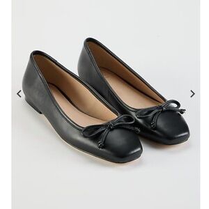 J. Jill Black Leather Loafers with Bow